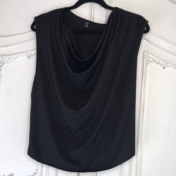 Plus Size Cowl Neck Tank Top Sz 4x US 20 black capsule wardrobe item - Picture 1 of 6